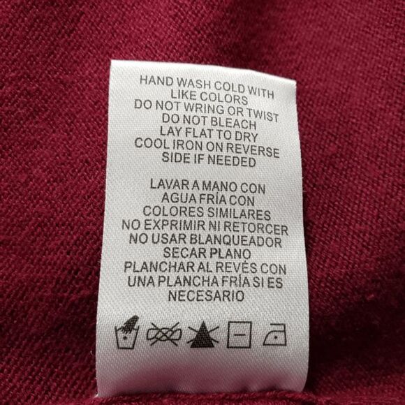 Leighton Burgundy Sweater Oversized Baggy Side Slits Scoop Neck Soft Size Large - Picture 4 of 11